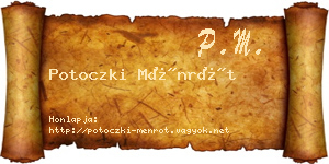 Potoczki Ménrót névjegykártya
